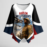 Personalized Harlem Hellfighters Kimono Sleeve Blouse WWI African American Soldiers Patriotic Vintage Art