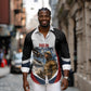 Personalized Harlem Hellfighters Long Sleeve Button Shirt WWI African American Soldiers Patriotic Vintage Art