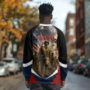 Personalized Harlem Hellfighters Long Sleeve Shirt WWI African American Soldiers Patriotic Vintage Art
