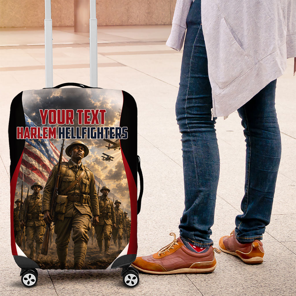 Personalized Harlem Hellfighters Luggage Cover WWI African American Soldiers Patriotic Vintage Art