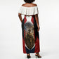 Personalized Harlem Hellfighters Off Shoulder Maxi Dress WWI African American Soldiers Patriotic Vintage Art