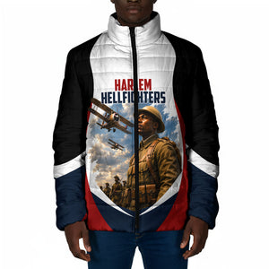 Personalized Harlem Hellfighters Padded Jacket WWI African American Soldiers Patriotic Vintage Art