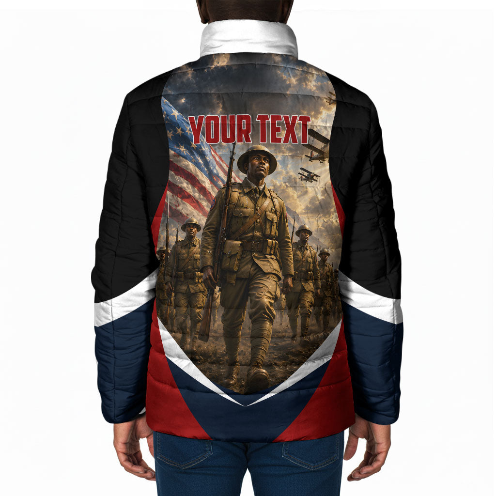 Personalized Harlem Hellfighters Padded Jacket WWI African American Soldiers Patriotic Vintage Art