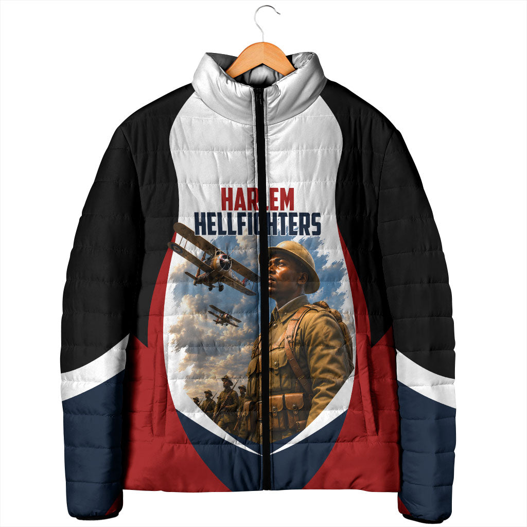 Personalized Harlem Hellfighters Padded Jacket WWI African American Soldiers Patriotic Vintage Art