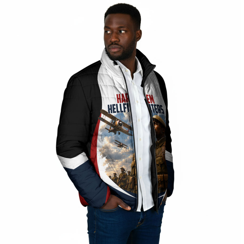 Personalized Harlem Hellfighters Padded Jacket WWI African American Soldiers Patriotic Vintage Art