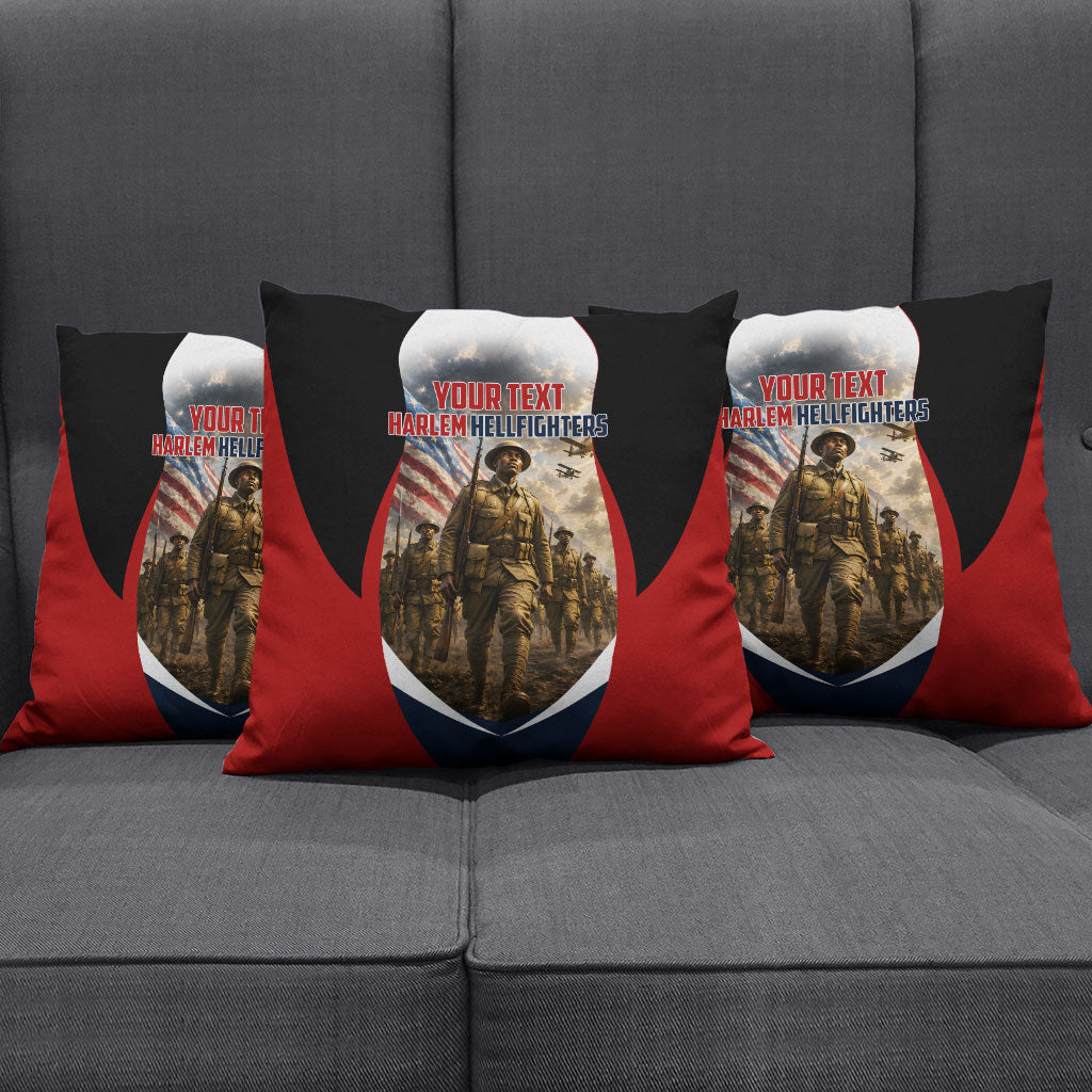 Personalized Harlem Hellfighters Pillow Cover WWI African American Soldiers Patriotic Vintage Art