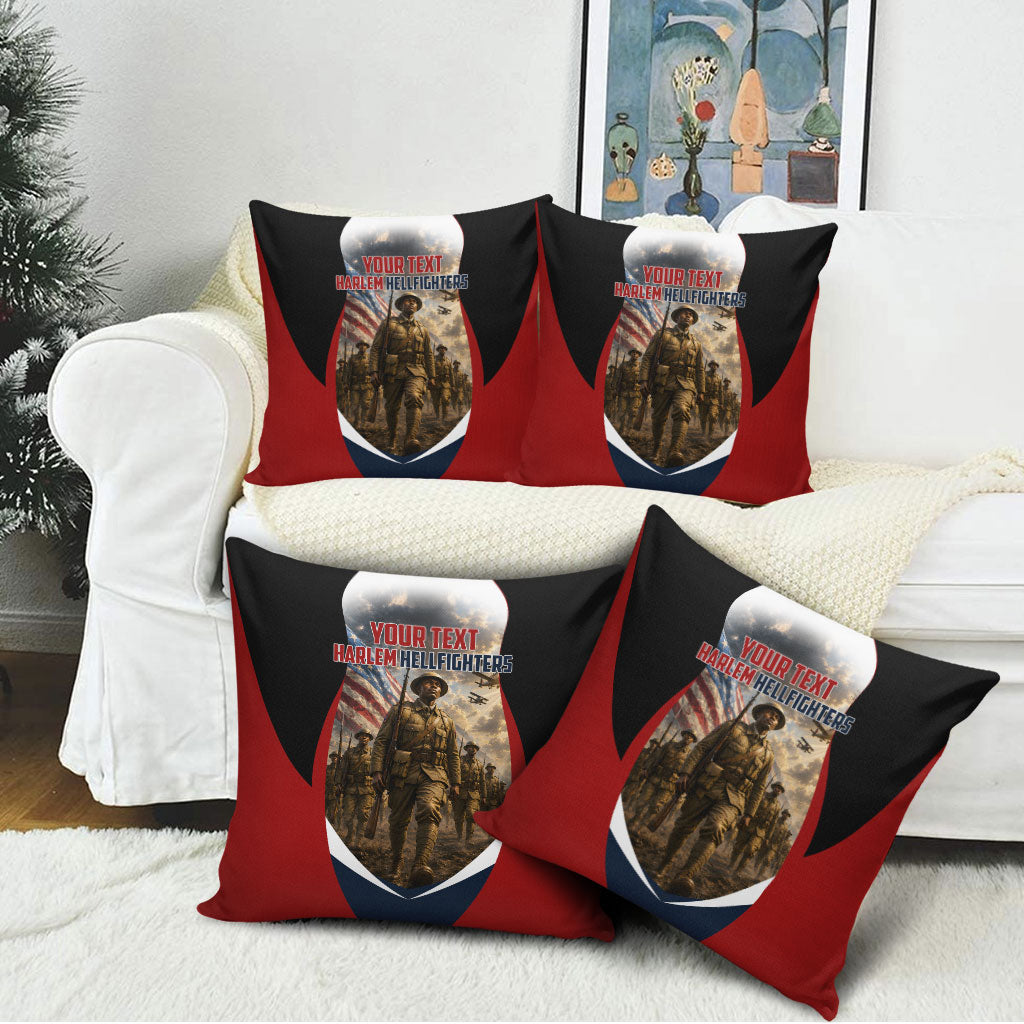 Personalized Harlem Hellfighters Pillow Cover WWI African American Soldiers Patriotic Vintage Art