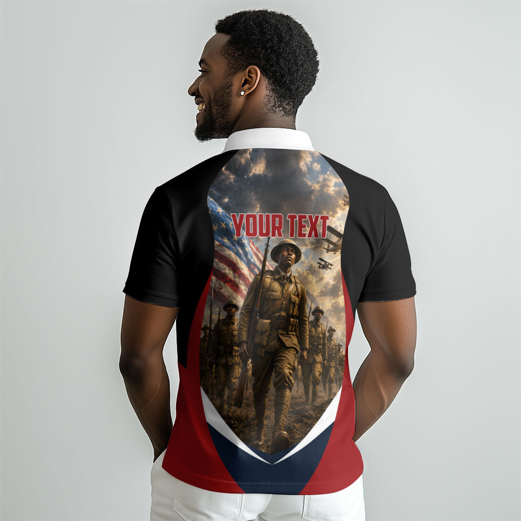 Personalized Harlem Hellfighters Polo Shirt WWI African American Soldiers Patriotic Vintage Art
