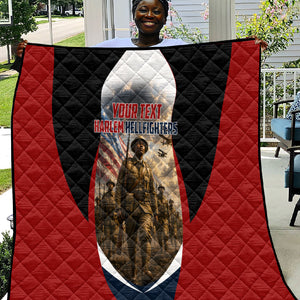 Personalized Harlem Hellfighters Quilt WWI African American Soldiers Patriotic Vintage Art