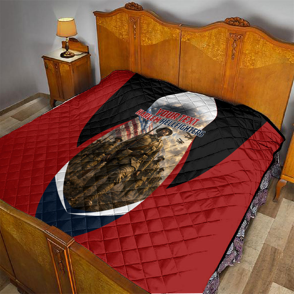 Personalized Harlem Hellfighters Quilt WWI African American Soldiers Patriotic Vintage Art