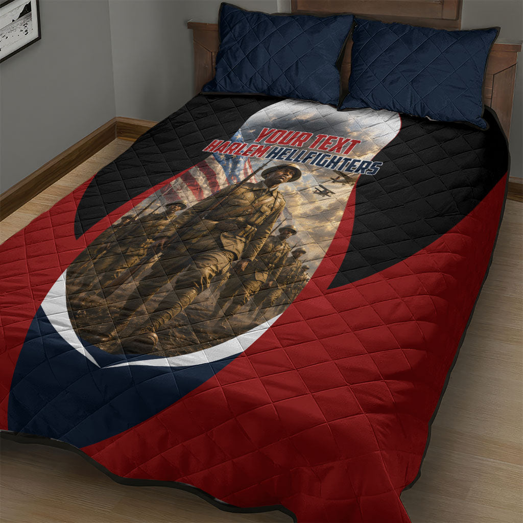 Personalized Harlem Hellfighters Quilt Bed Set WWI African American Soldiers Patriotic Vintage Art
