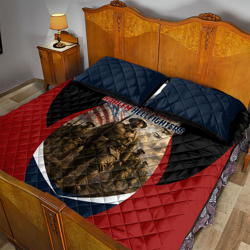 Personalized Harlem Hellfighters Quilt Bed Set WWI African American Soldiers Patriotic Vintage Art