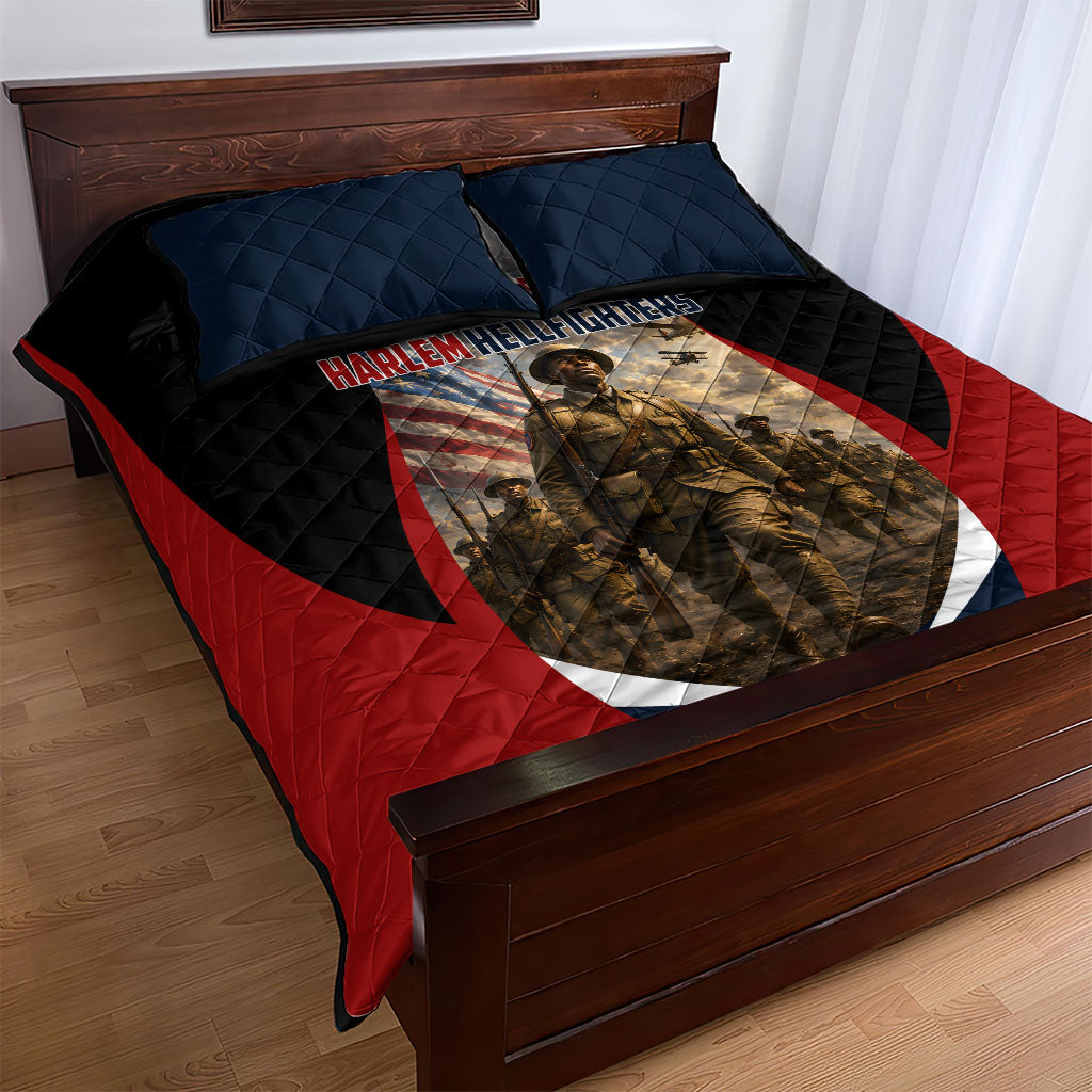 Personalized Harlem Hellfighters Quilt Bed Set WWI African American Soldiers Patriotic Vintage Art