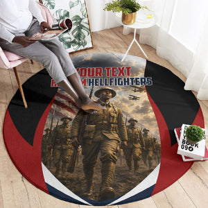 Personalized Harlem Hellfighters Round Carpet WWI African American Soldiers Patriotic Vintage Art