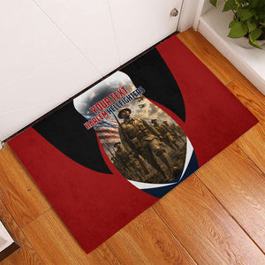 Personalized Harlem Hellfighters Rubber Doormat WWI African American Soldiers Patriotic Vintage Art