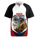 Personalized Harlem Hellfighters Rugby Jersey WWI African American Soldiers Patriotic Vintage Art