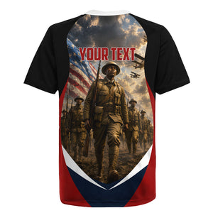 Personalized Harlem Hellfighters Rugby Jersey WWI African American Soldiers Patriotic Vintage Art