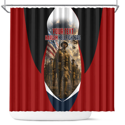 Personalized Harlem Hellfighters Shower Curtain WWI African American Soldiers Patriotic Vintage Art
