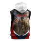 Personalized Harlem Hellfighters Sleeveless Hoodie WWI African American Soldiers Patriotic Vintage Art