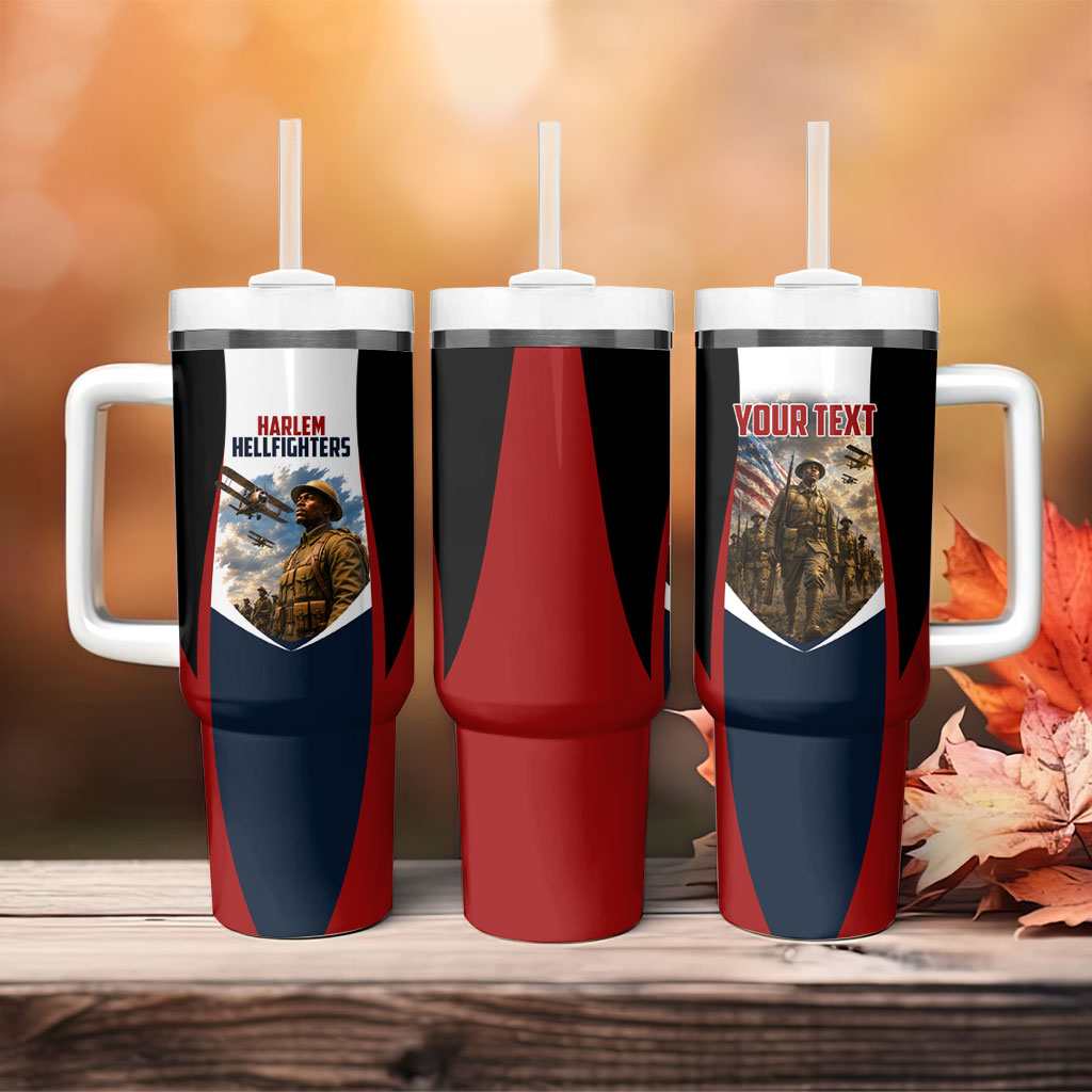 Personalized Harlem Hellfighters Tumbler With Handle WWI African American Soldiers Patriotic Vintage Art