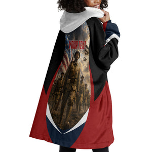 Personalized Harlem Hellfighters Wearable Blanket Hoodie WWI African American Soldiers Patriotic Vintage Art