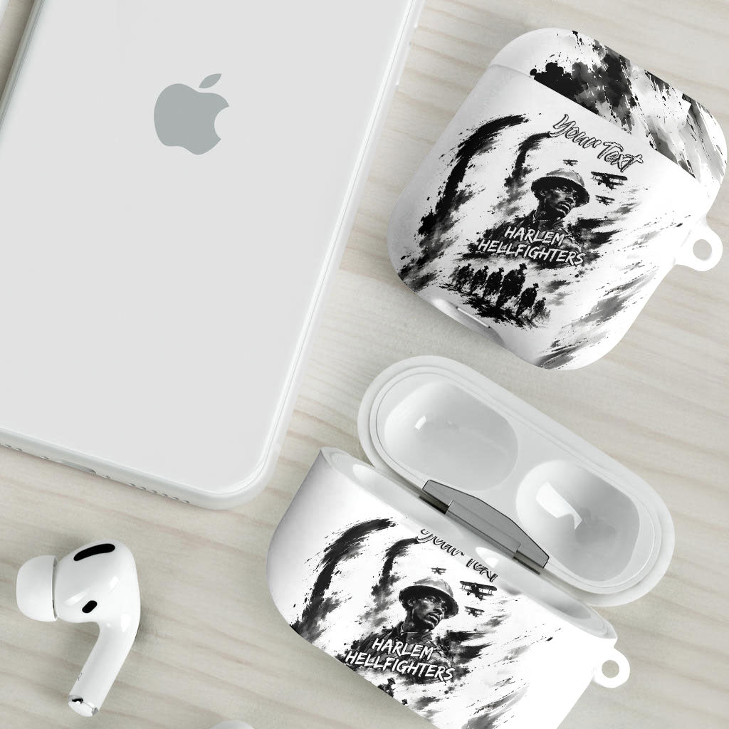Personalized Harlem Hellfighters AirPods Case WWI African American Soldiers Monochrome Grunge Sketch Art