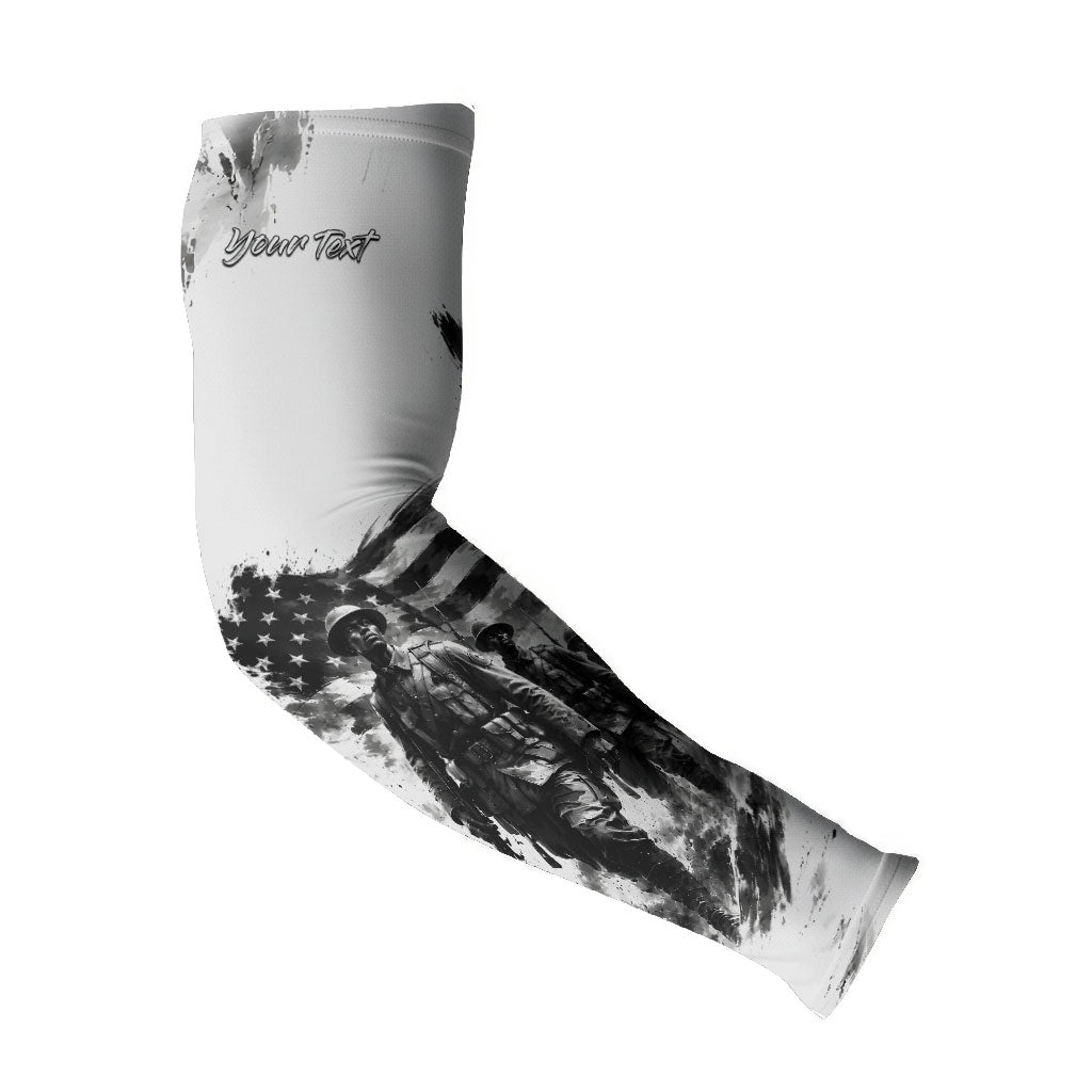 Personalized Harlem Hellfighters Arm Sleeves WWI African American Soldiers Monochrome Grunge Sketch Art