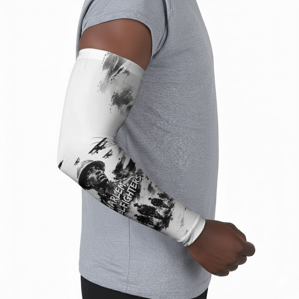Personalized Harlem Hellfighters Arm Sleeves WWI African American Soldiers Monochrome Grunge Sketch Art
