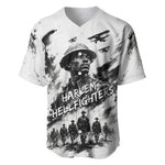 Personalized Harlem Hellfighters Baseball Jersey WWI African American Soldiers Monochrome Grunge Sketch Art