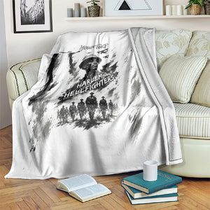 Personalized Harlem Hellfighters Blanket WWI African American Soldiers Monochrome Grunge Sketch Art