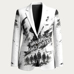 Personalized Harlem Hellfighters Blazer WWI African American Soldiers Monochrome Grunge Sketch Art