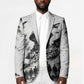 Personalized Harlem Hellfighters Blazer WWI African American Soldiers Monochrome Grunge Sketch Art
