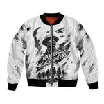 Personalized Harlem Hellfighters Bomber Jacket WWI African American Soldiers Monochrome Grunge Sketch Art
