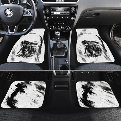 Personalized Harlem Hellfighters Car Mats WWI African American Soldiers Monochrome Grunge Sketch Art