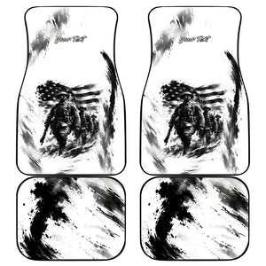 Personalized Harlem Hellfighters Car Mats WWI African American Soldiers Monochrome Grunge Sketch Art