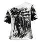 Personalized Harlem Hellfighters Cross Shoulder Shirt WWI African American Soldiers Monochrome Grunge Sketch Art