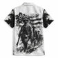 Personalized Harlem Hellfighters Hawaiian Shirt WWI African American Soldiers Monochrome Grunge Sketch Art