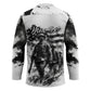 Personalized Harlem Hellfighters Hockey Jersey WWI African American Soldiers Monochrome Grunge Sketch Art