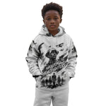 Personalized Harlem Hellfighters Kid Hoodie WWI African American Soldiers Monochrome Grunge Sketch Art