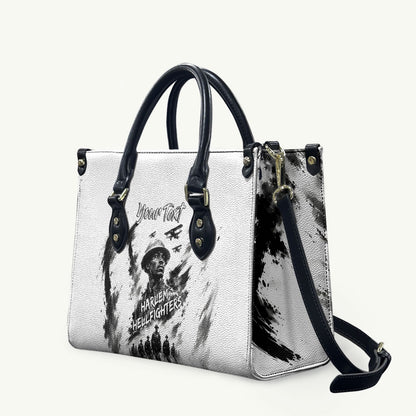 Personalized Harlem Hellfighters Leather Bag WWI African American Soldiers Monochrome Grunge Sketch Art