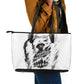 Personalized Harlem Hellfighters Leather Tote Bag WWI African American Soldiers Monochrome Grunge Sketch Art