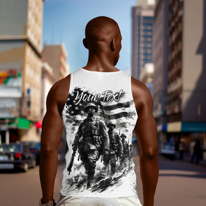 Personalized Harlem Hellfighters Men Tank Top WWI African American Soldiers Monochrome Grunge Sketch Art