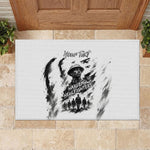 Personalized Harlem Hellfighters Rubber Doormat WWI African American Soldiers Monochrome Grunge Sketch Art