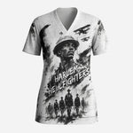 Personalized Harlem Hellfighters Scrub Top WWI African American Soldiers Monochrome Grunge Sketch Art