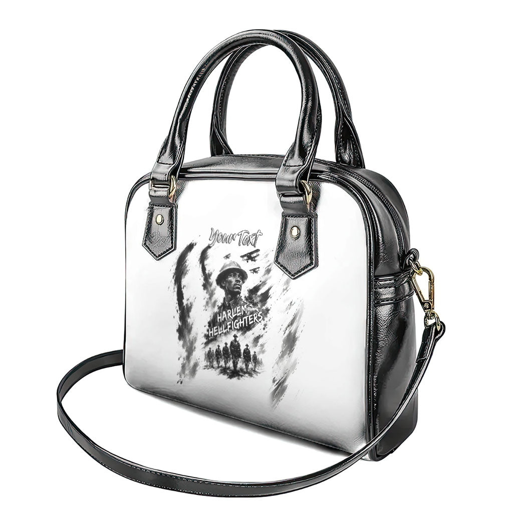 Personalized Harlem Hellfighters Shoulder Handbag WWI African American Soldiers Monochrome Grunge Sketch Art
