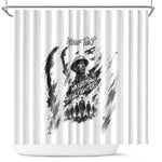 Personalized Harlem Hellfighters Shower Curtain WWI African American Soldiers Monochrome Grunge Sketch Art