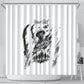 Personalized Harlem Hellfighters Shower Curtain WWI African American Soldiers Monochrome Grunge Sketch Art