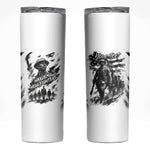 Personalized Harlem Hellfighters Skinny Tumbler WWI African American Soldiers Monochrome Grunge Sketch Art