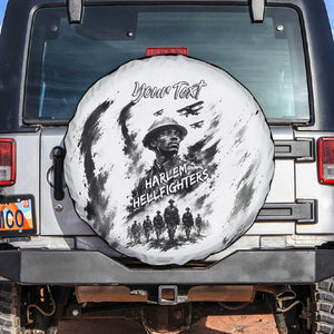Personalized Harlem Hellfighters Spare Tire Cover WWI African American Soldiers Monochrome Grunge Sketch Art