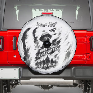 Personalized Harlem Hellfighters Spare Tire Cover WWI African American Soldiers Monochrome Grunge Sketch Art